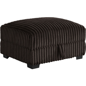 Nightfall Storage Ottoman in Grand Cord Espresso