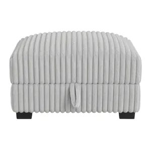 Nightfall Storage Ottoman in Grand Cord Light Grey