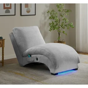 Nori Chaise with Heat Massage, USBC, LED in Glam Fog