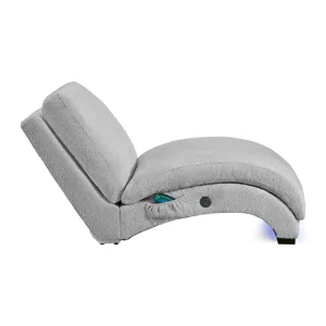 Nori Chaise with Heat Massage, USBC, LED in Glam Fog