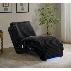 Nori Chaise with Heat Massage, USBC, LED in Masis Black