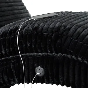 Nori Chaise with Heat Massage, USBC, LED in Masis Black