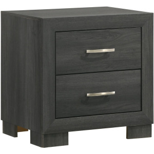 Norvin 2-Drawer Nightstand with ball bearing glides in Dark Grey