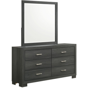 Norvin Dresser & Mirror in Dark Grey