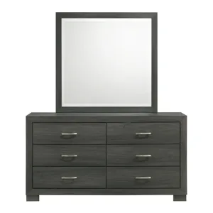 Norvin Dresser & Mirror in Dark Grey