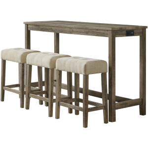 Oak Lawn Bar Table Single Pack (Table + Three Stools)