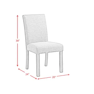 Oak Lawn Charcoal Grey Side Chair Grey Fabric (2 Per Pack)