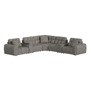Odyssey LHF Chair with Vibration, Heat Massage, Hidden Storage/Arm with 1 Pillow 19" in Amount Grey