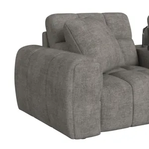Odyssey LHF Chair with Vibration, Heat Massage, Hidden Storage/Arm with 1 Pillow 19" in Amount Grey