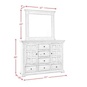 Olivia Brown Dresser & Mirror Set