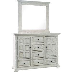 Olivia White Dresser & Mirror Set
