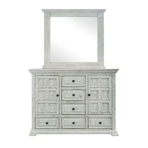 Olivia White Dresser & Mirror Set