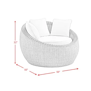 Ollie Cuddler Chair and End Table - Tan and Olefin White Cream