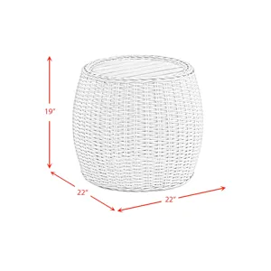 Ollie Cuddler Chair and End Table - Tan and Olefin White Cream