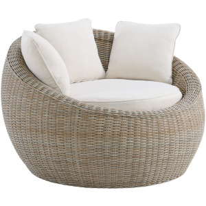 Ollie Cuddler Chair and End Table - Tan and Olefin White Cream