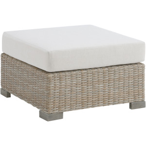 Ollie Ottoman - Tan and Olefin White Cream