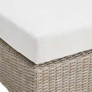 Ollie Ottoman - Tan and Olefin White Cream