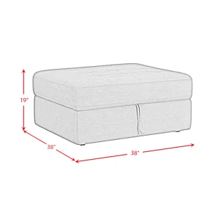 Options One Storage Ottoman in Palmer Plus Teal