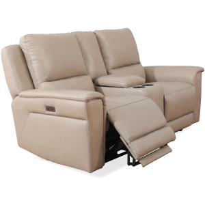 Pantera Power Motion Loveseat with Console in Palais Taupe