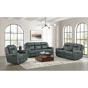 Panther Motion Loveseat with Console in Neono Grey