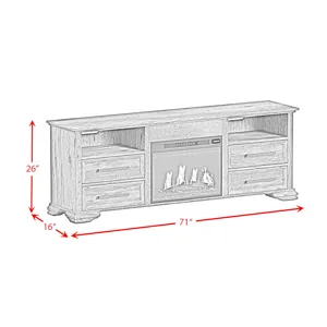 Park Ridge KIT - 71\'\' TV Console with Fireplace Insert in Charcoal