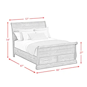 Park Ridge Full Sleigh Storage Bed in Charcoal