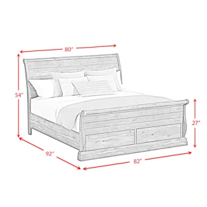 Park Ridge King Sleigh Storage Bed in Charcoal