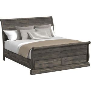 Park Ridge King Sleigh Storage Bed in Charcoal