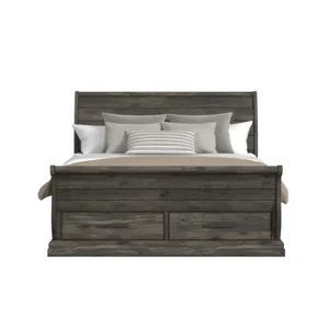 Park Ridge King Sleigh Storage Bed in Charcoal