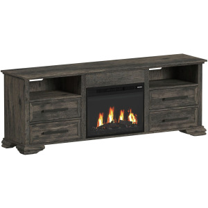 Park Ridge KIT - 71'' TV Console with Fireplace Insert in Charcoal