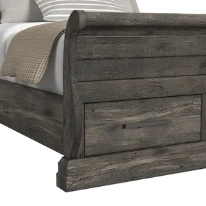 Park Ridge Queen Sleigh Storage Bed in Charcoal
