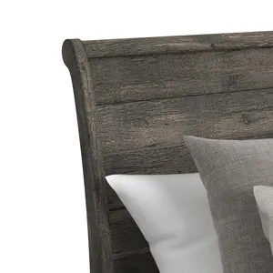 Park Ridge Twin Sleigh Storage Bed in Charcoal