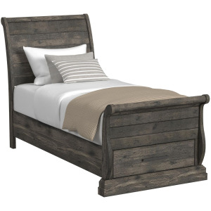 Park Ridge Twin Sleigh Storage Bed in Charcoal