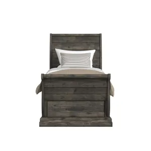 Park Ridge Twin Sleigh Storage Bed in Charcoal