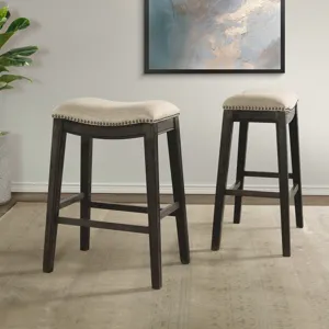 Parkside 30\'\' Barstool - Linen / Dark Wash