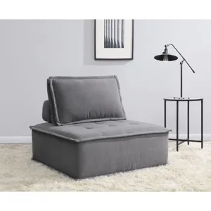 Paxton Armless Chair In Columbia Charcoal