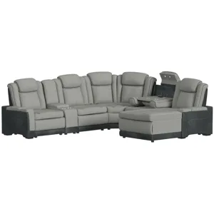 Lantana Rocky Cement/CharcoalSectional 6PC Set w/Chaise and DDT - (3)P2