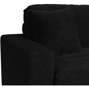 Arizona Steno Black Sectional 6PC Set & Ottoman