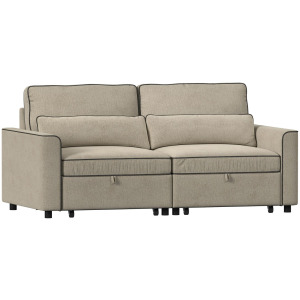 Sonic Hammertime Beige Sectional 2PC Set w/2 Pull Bed Chairs