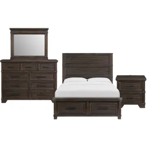 Colorado City Charcoal 4PC Set w/Queen Bed & NS