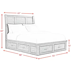 Sullivan Drift Grey 4PC Set w/Queen Bed with CH