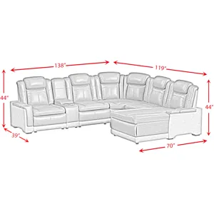Lantana Rocky Cement/CharcoalSectional 6PC Set w/Chaise and DDT - (3)P2