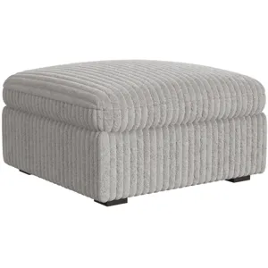 Esprit Grand Cord Light Grey Sectional 5PC Set & Ottoman