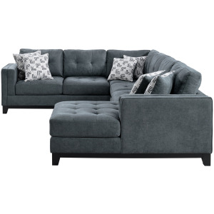 Wyatt Kymberly Navy Sectional 3PC Set