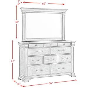 Kings Court Grey 3PC Set w/Queen Bed