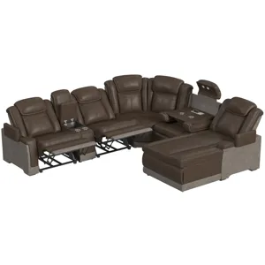 Lantana Rocky Brown/GreySectional 6PC Set - (3)P2