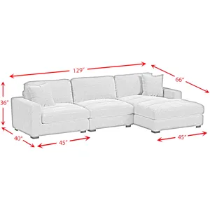 Arizona Steno Black Sectional 3PC Set