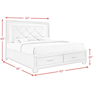 Platinum Champagne 4PC Set w/Queen Storage Bed & NS