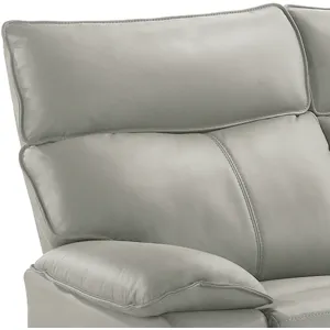 Wildcat Aviarah Leather Silver Sectional 3PC Set