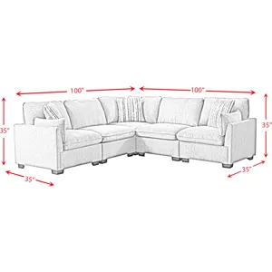 Deville Nova Grey 5PC Sectional